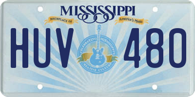 MS license plate HUV480