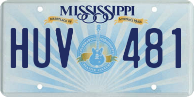 MS license plate HUV481