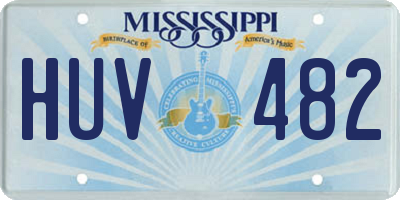 MS license plate HUV482