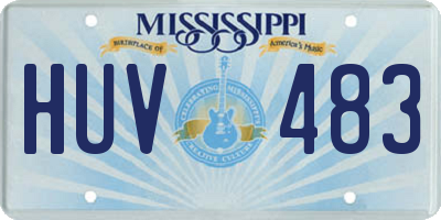 MS license plate HUV483