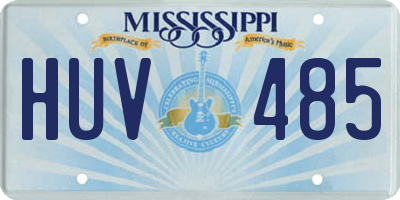 MS license plate HUV485