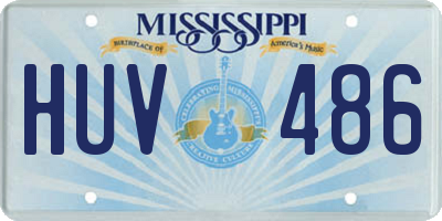 MS license plate HUV486