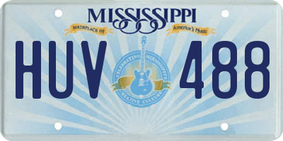 MS license plate HUV488