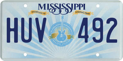 MS license plate HUV492