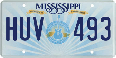 MS license plate HUV493