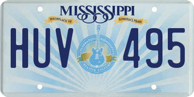 MS license plate HUV495