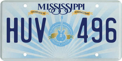 MS license plate HUV496