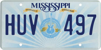 MS license plate HUV497