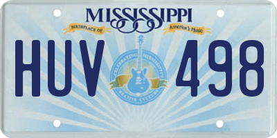 MS license plate HUV498