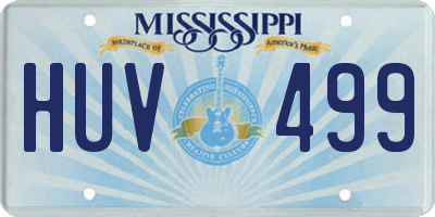 MS license plate HUV499