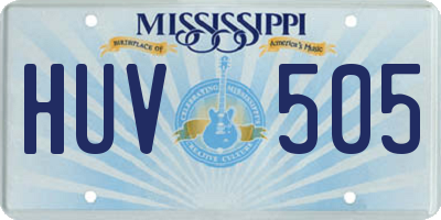 MS license plate HUV505