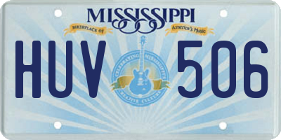 MS license plate HUV506
