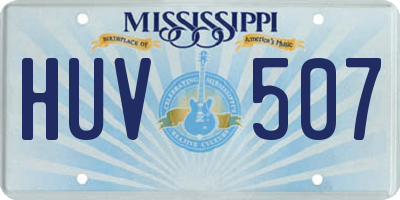 MS license plate HUV507