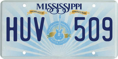 MS license plate HUV509