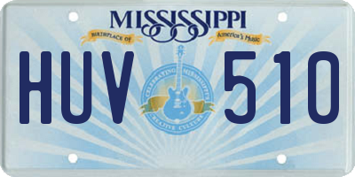 MS license plate HUV510