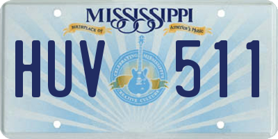 MS license plate HUV511