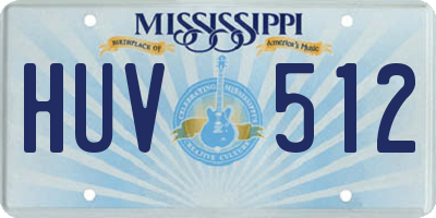 MS license plate HUV512