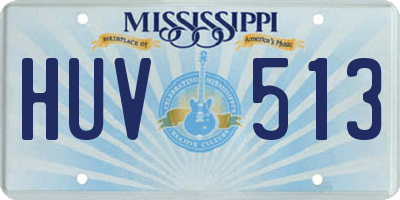 MS license plate HUV513