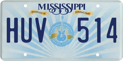 MS license plate HUV514