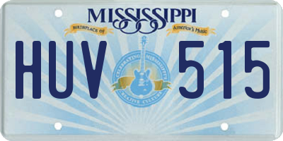 MS license plate HUV515
