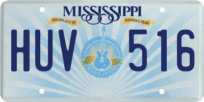 MS license plate HUV516