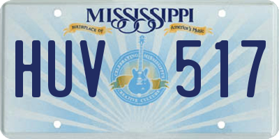 MS license plate HUV517
