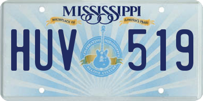 MS license plate HUV519