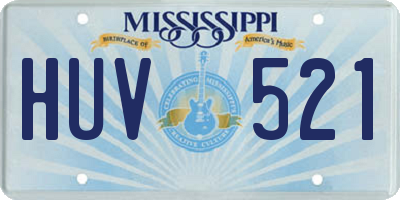MS license plate HUV521
