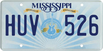 MS license plate HUV526