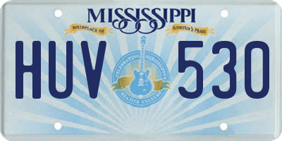 MS license plate HUV530