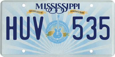 MS license plate HUV535
