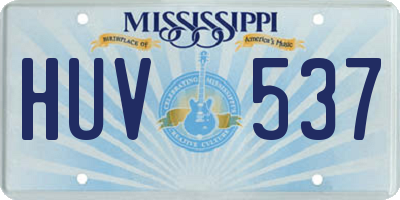 MS license plate HUV537
