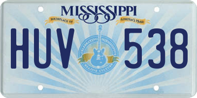 MS license plate HUV538