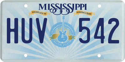 MS license plate HUV542