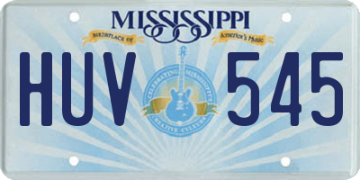 MS license plate HUV545