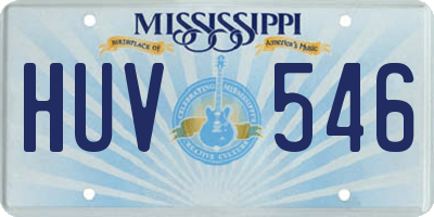 MS license plate HUV546