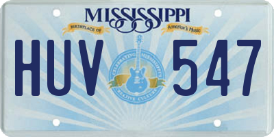 MS license plate HUV547