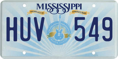 MS license plate HUV549