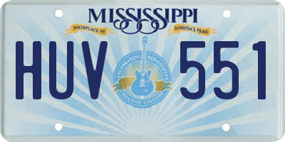 MS license plate HUV551