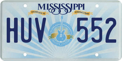 MS license plate HUV552