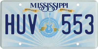 MS license plate HUV553