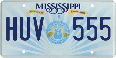 MS license plate HUV555