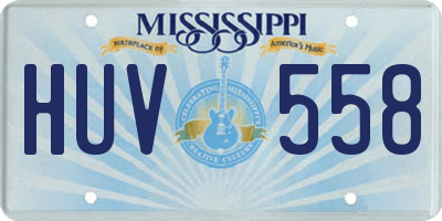 MS license plate HUV558