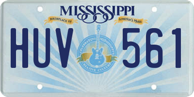 MS license plate HUV561
