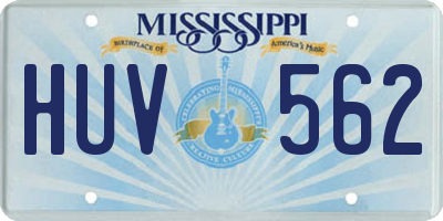 MS license plate HUV562