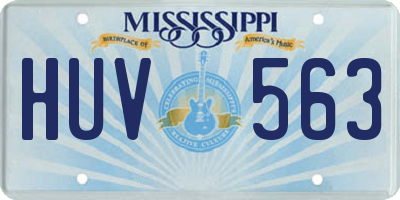 MS license plate HUV563