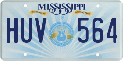 MS license plate HUV564