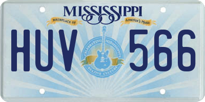 MS license plate HUV566
