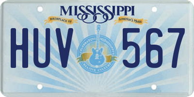 MS license plate HUV567