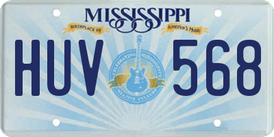 MS license plate HUV568